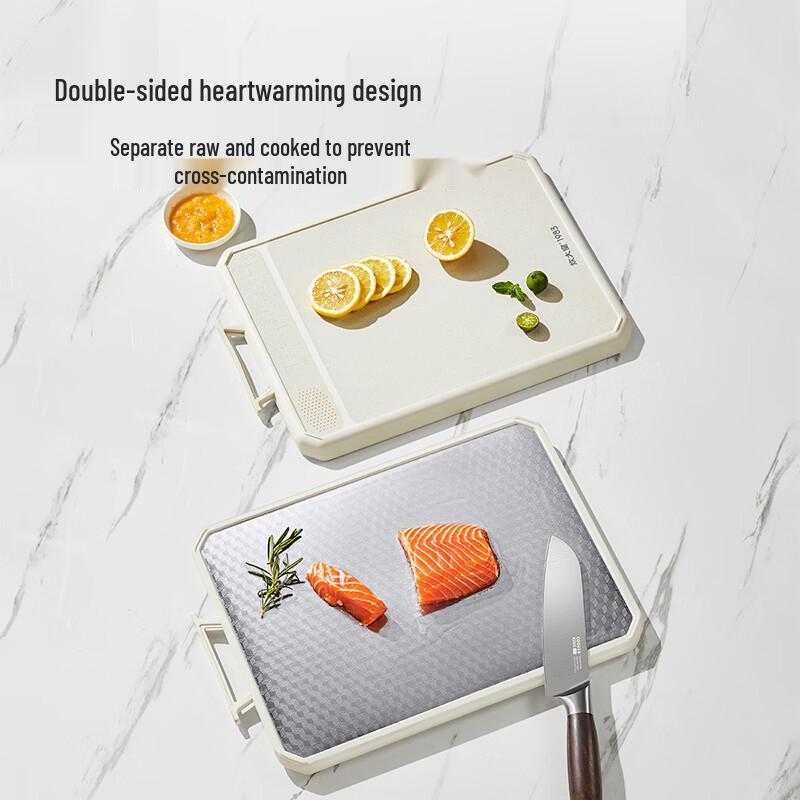 COOKER KING Antibacterial 304SS Double-Sided Chopping Board with Grinder