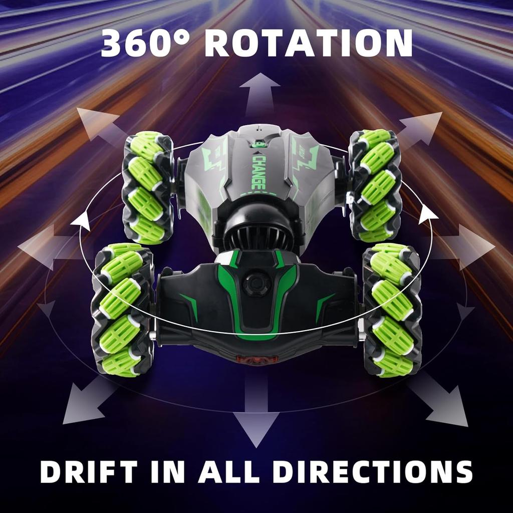 Gesture Sensing RC Stunt Car with Light & Music & Spray - Remote Control Cars for Boys 8-12 Toys, Best Birthday Gift for Kids 6 7 8 9 10 11 12+ Years