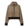 Za Export New Arrival Women's Clothing ZR Fashion Style Artificial Fur Patchwork Knitting Pilot Jacket Outwear 5802