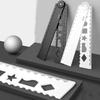 5Pieces Portable Folding Geometrics Drawing Ruler Set Plastic Drawing Tool with Clear Marking for Students Engineers