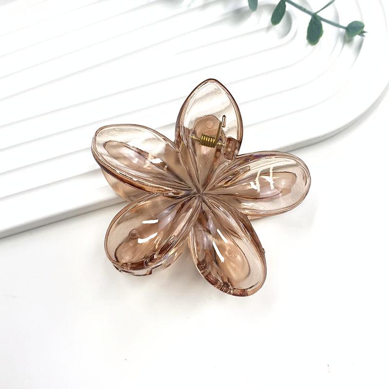 Retro Colorful Frangipani Flower Hair Claw Clip for Women