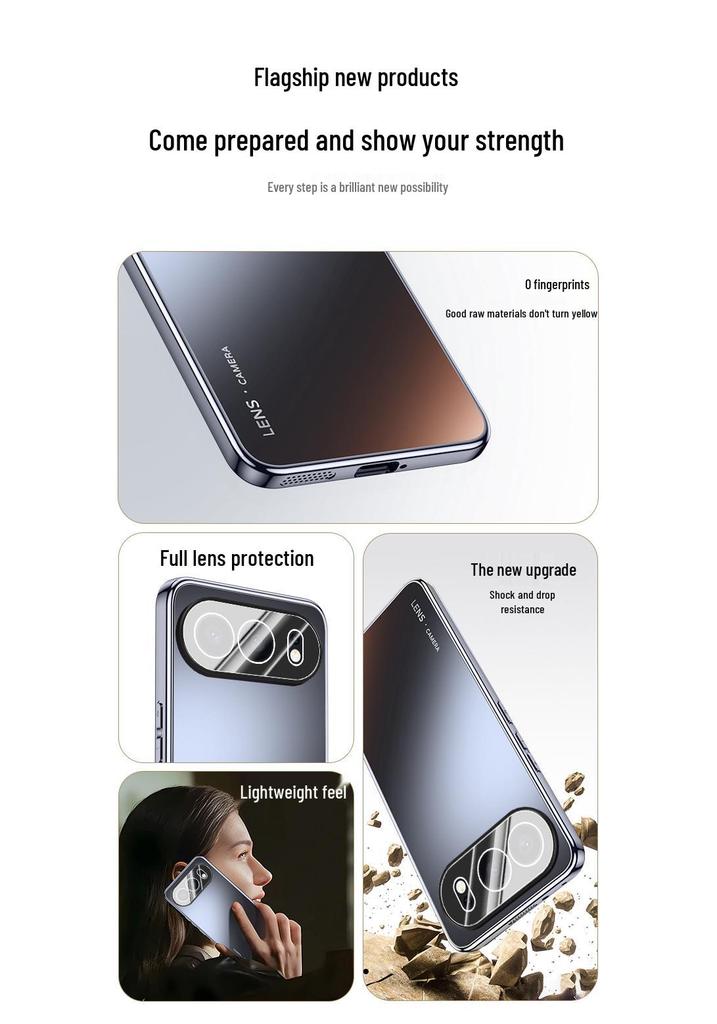 Electroplated Phone Case with Frosted 400 Lens Protection for Honor 80/90/100/200/300 Series