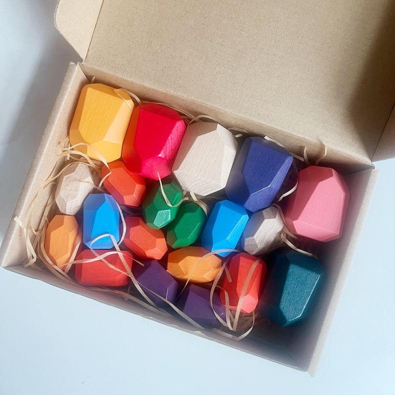 Montessori Stone Stacking Educational Puzzle Blocks for Girls – Early Learning Gift