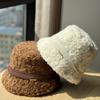 New Hat Women's Winter Warm Lamb Wool Fisherman Hat Showing Face Small Retro Japanese Style Niche Plush Velvet Basin Hat Trend