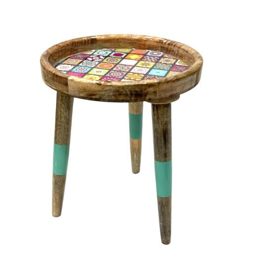 Wooden Side Table End Table Round Wooden Stool Tall Stool for Living Room, Dinning, Bed, Hotel Room 45.72 Cm Height and 30.48 Cm Diameter