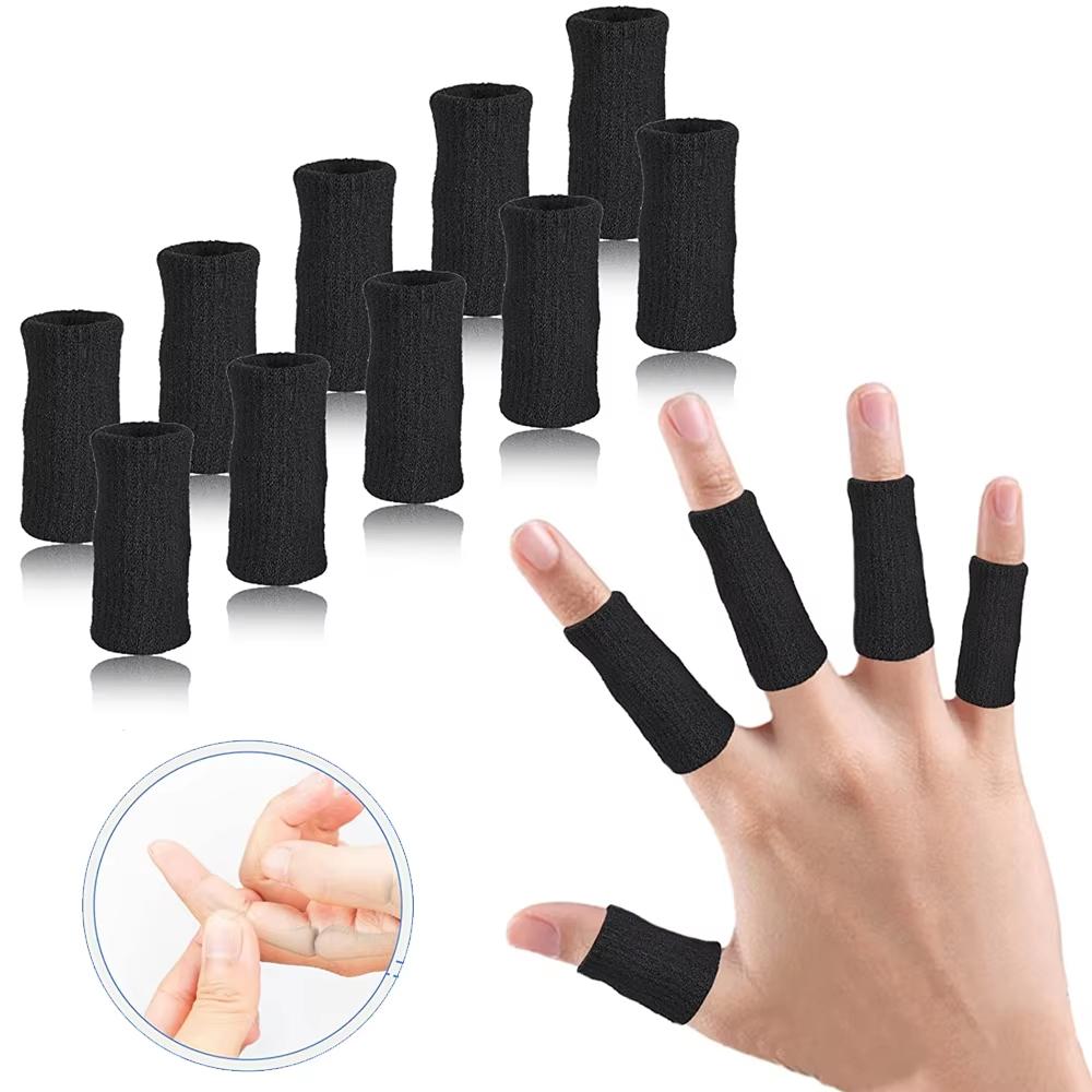 10Pcs Finger Protection Arthritis Support Thumb Brace Protector Finger Guard Fitness Sport Basketball Gym Elastic Finger Sleeves