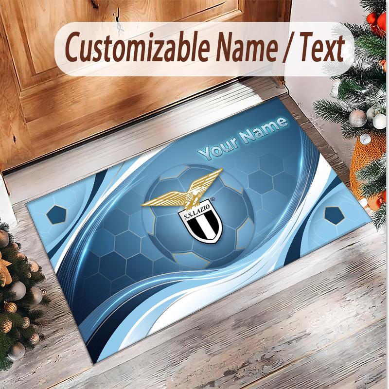 Personalized Crystal Velvet Carpet Lazio FC Pattern Non Slip Floor Rug