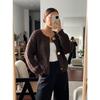 Women S Knitted Cardigan Round Neck Long Sleeve Button Front Lazy Style Sweater Coat