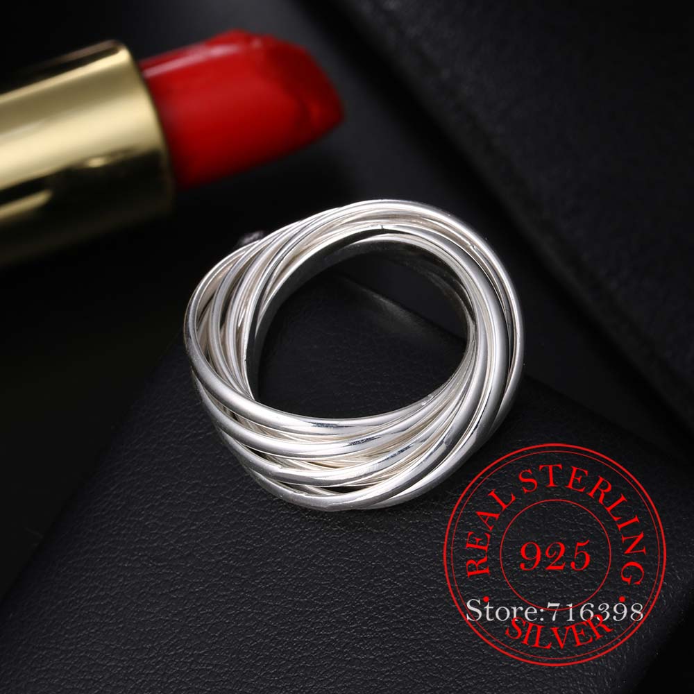 Gioielli 100% Argento Sterling 925 Vintage Etnici 9 Anelli d'Argento a Cerchio per Donne Uomini Taglia 6 7 8 9 10 Moda Anel De Prata Bijoux