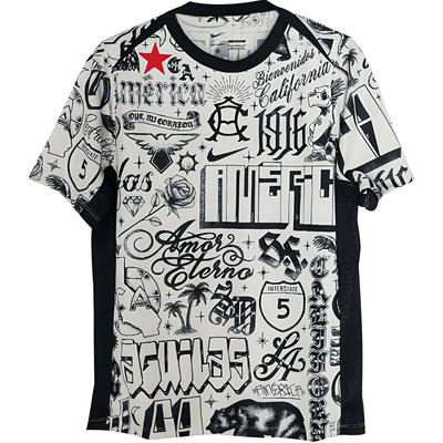 Dri-Fit 24/25 Meksyk America Koszulka Treningowa Przedmeczowa z Okrągłym Dekoltem i Krótkim Rękawem Męska Biała Czarna FQ4612-104