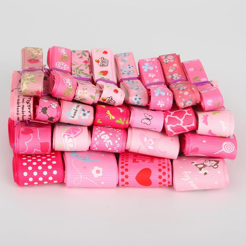 Grosgrain Ribbon Printing Polka Hair Bow Party Christmas Wedding Decoration DIY Sewing Fabric