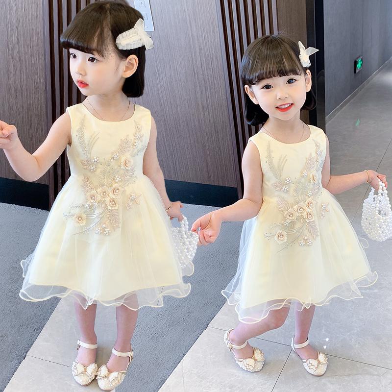 Girls' summer 2026 new mesh dress, stylish princess dress, birthday dress, baby performance dress