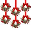 Christmas Kitchen Cabinet Wreaths With Plaid Bow Ribbon Hanging Cabinet Doors Wreaths Decorative For Kitchen Window Outdoor Indoor Holiday Decor