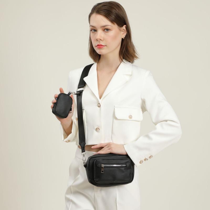 Simple Women's Messenger Bag New Fashion Casual Large Capacity Solid Color Change Bag Pendant Shoulder Bag