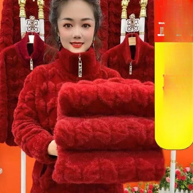 Autumn and Winter Jackets, Women's Imitation Mink Fleece Jackets, Cold-proof and Warm Outerwear