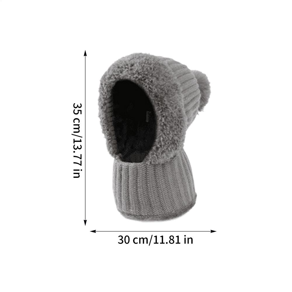 Winter Thermal Hat Soft Beanie with Neck Gaiter Polar Fleece Lining Knit Warm Hat with Ear Flaps for Cold Weather Autumn Hiking