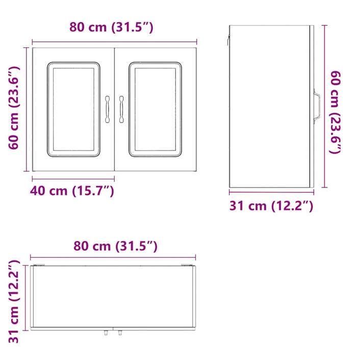VidaXL Kitchen Wall Cabinet Kalmar Concrete Grey Engineered Wood, Kitchen Wall Unit, Cabinet for Kitchen Wall, 853591