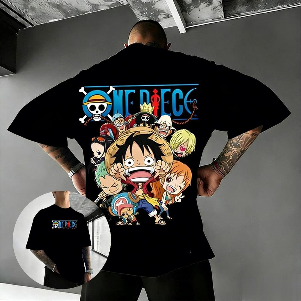 T-shirt Grafica Anime One Piece Luffy Uomo Donna 2026 Estate Cotone Manica Corta Maglietta Casual Streetwear Oversize Girocollo Top