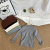 Kids Autumn Winter Solid Half Turtleneck Knit Sweater Unisex Children Warm Base Layer Top