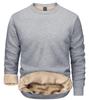 TACVASEN Stretchy Crew Pile Comfortable for Winter Light Size L Men's Sweatshirt, Thick, Neck, Lining, Sports, Gray,