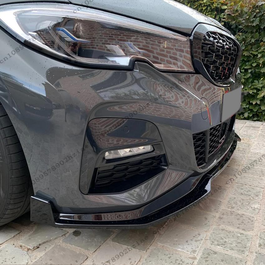 3Pcs Front Splitter For BMW G20 G21 M-Sport 320i 330i M340i xDrive 2019-2022 Gloss Black Body Kits Spoiler Diffuser Guard Tuning