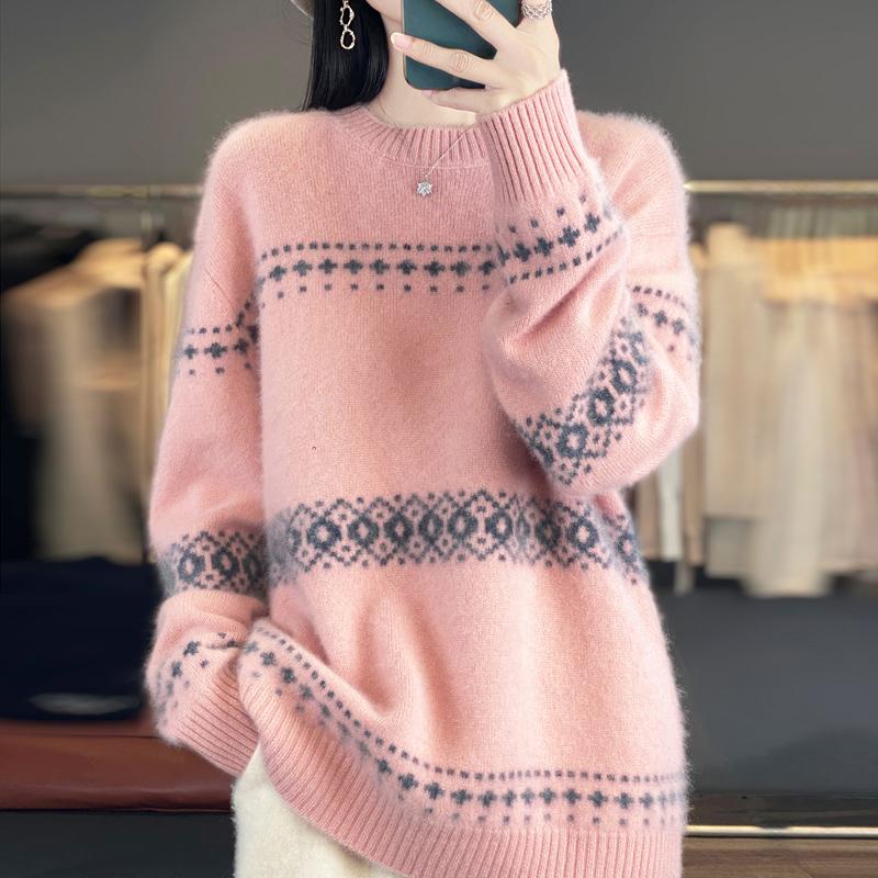 Women Sweater 100% Wool TIDENOVEL O-neck Knit Pullover Thick Winter Jumpers Female Knit Tops