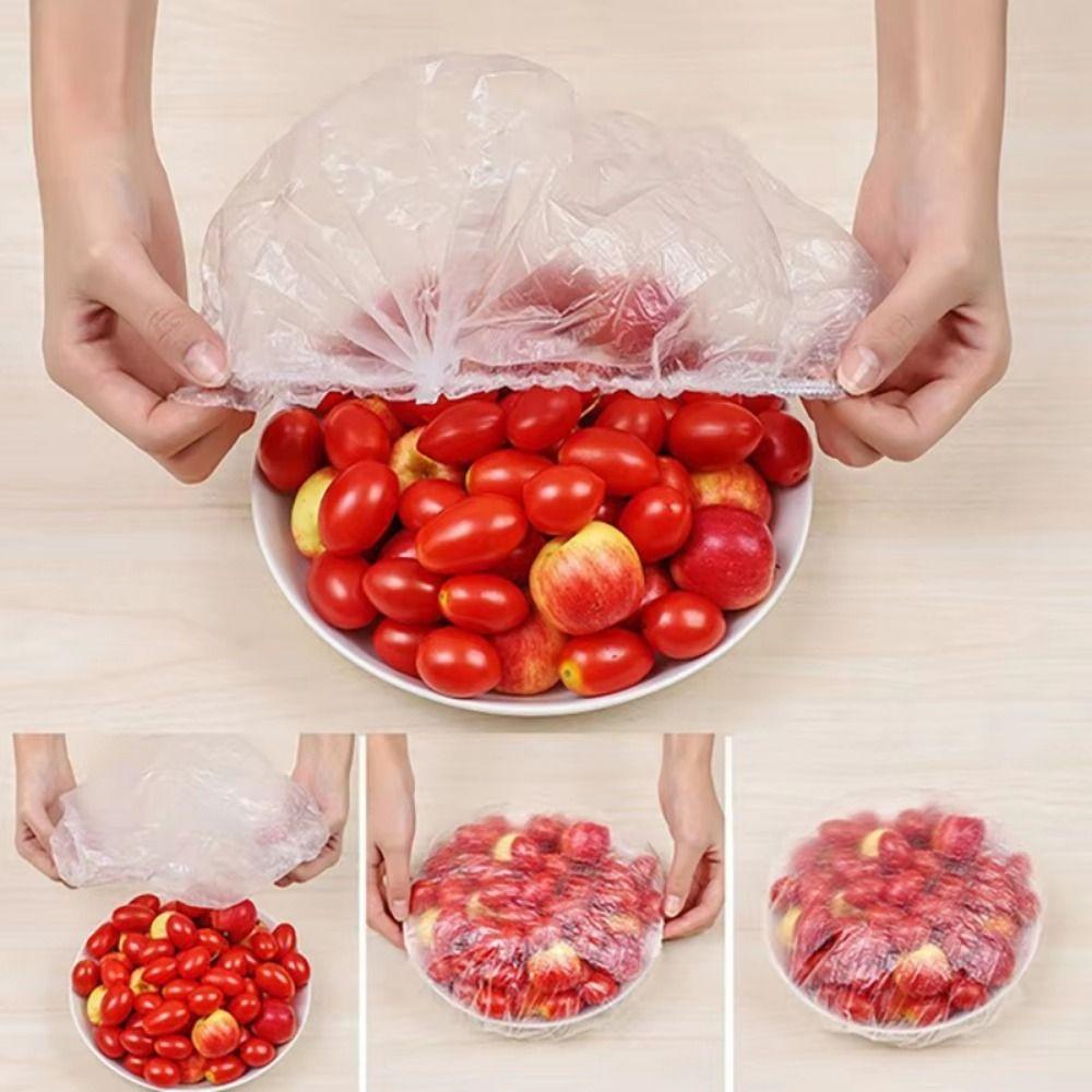 50Pcs/Pack Elastic Band Disposable Food Cover Plus Size Disposable Dust Cover  Kitchen Storage