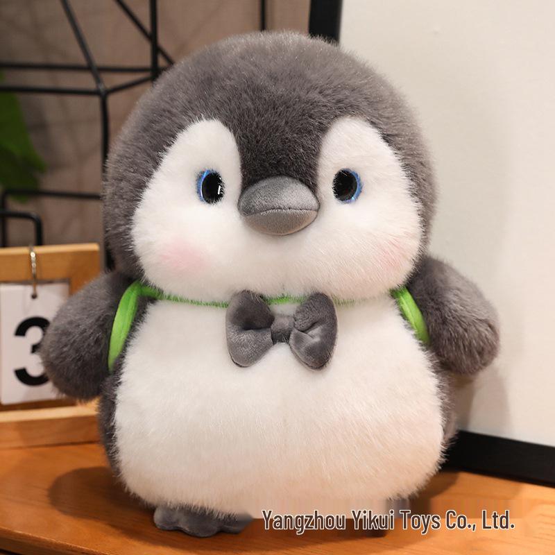Penguin Brother & Sister Bib Plush Toy - Kid's Comfort Doll & Gift Pillow