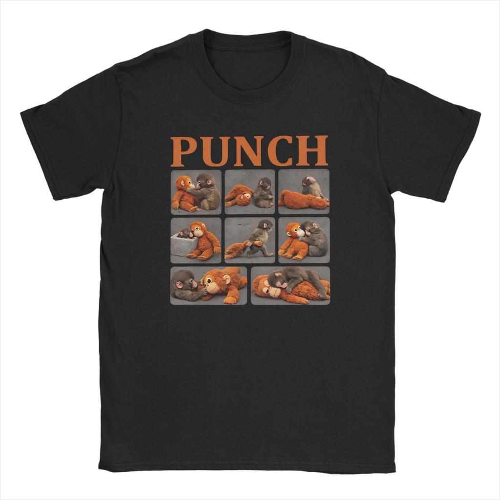 Punch Monkey T Shirt for Unisex Cotton Funny TShirts O Neck Tees Short Sleeve Clothes Summer