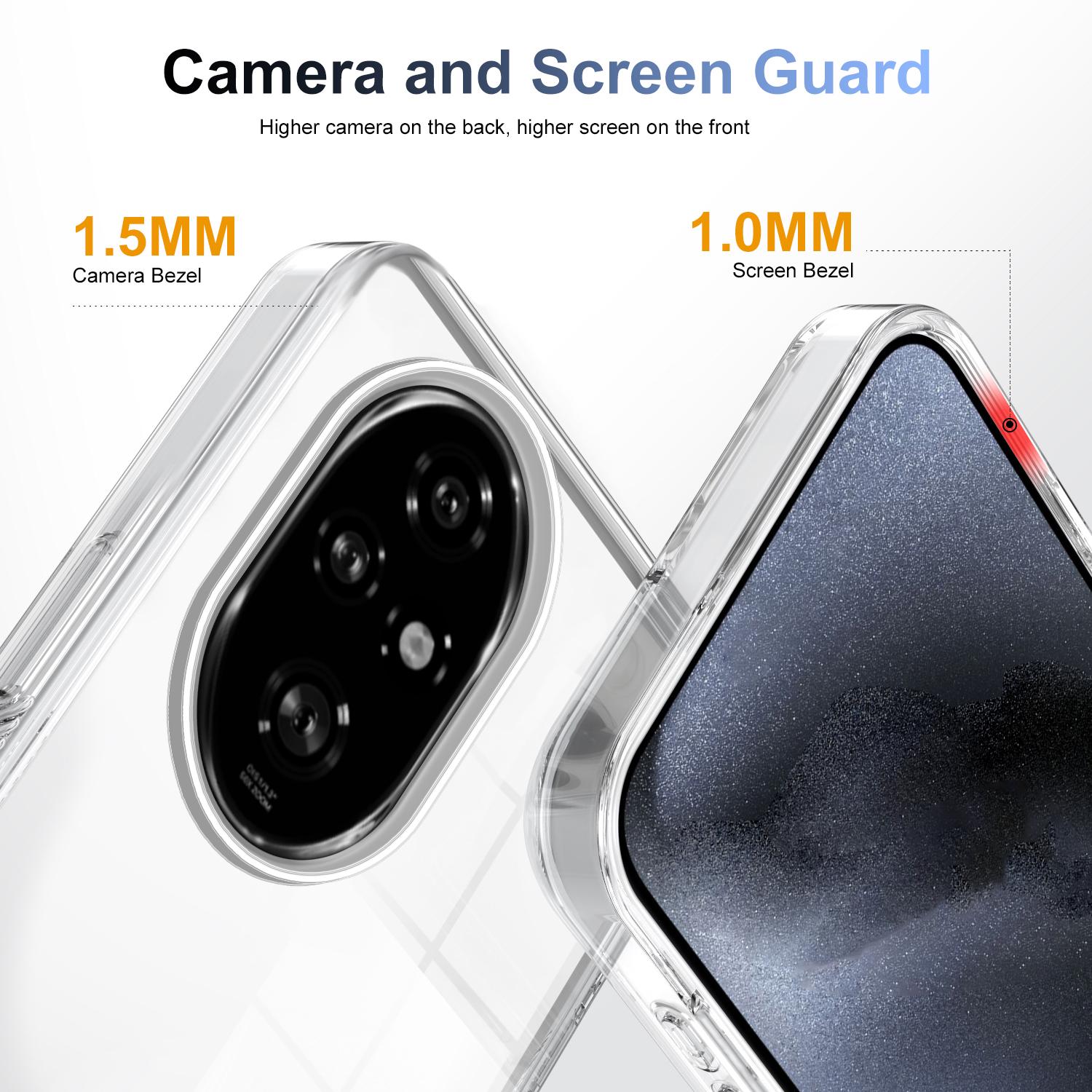 

For Honor 200 Pro 5G Clear Phone Case TPU+PC Anti-Slip Drop-Proof Back Cover Transparent