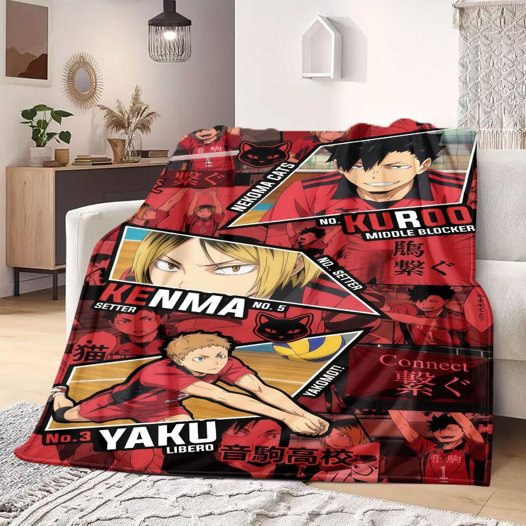 Serve Up Style Haikyu Print Blanket Warm Comfortable Flannel Blanket Suitable for Bedrooms,Sofas,Beds,Chairs,Picnics,Travel