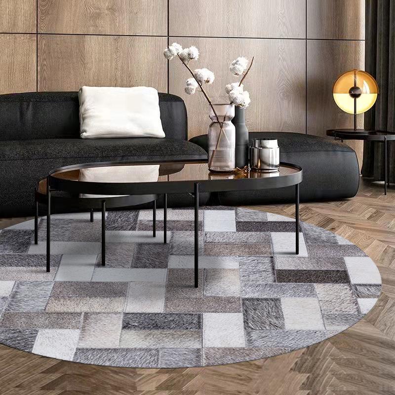 Amerikanischer Retro Runder Wohnzimmerteppich Leichte Luxus Teppiche für Schlafzimmer Heimdekoration Couchtischmatte Lounge Teppich Stuhlmatten