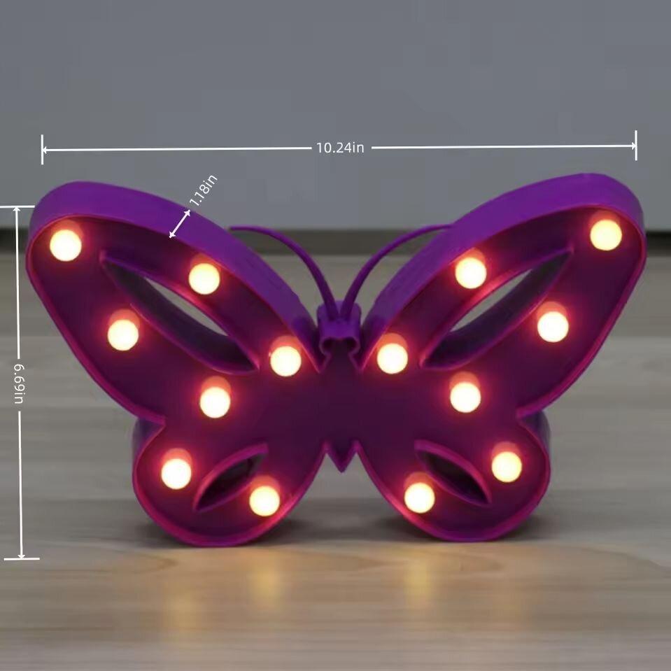 1 STK Kreative LED-förmige Wandleuchte Batteriebetrieben Nachtlicht Innen Dekorationsleuchten Für Schlafzimmer Tisch Strandparty & Fotografie