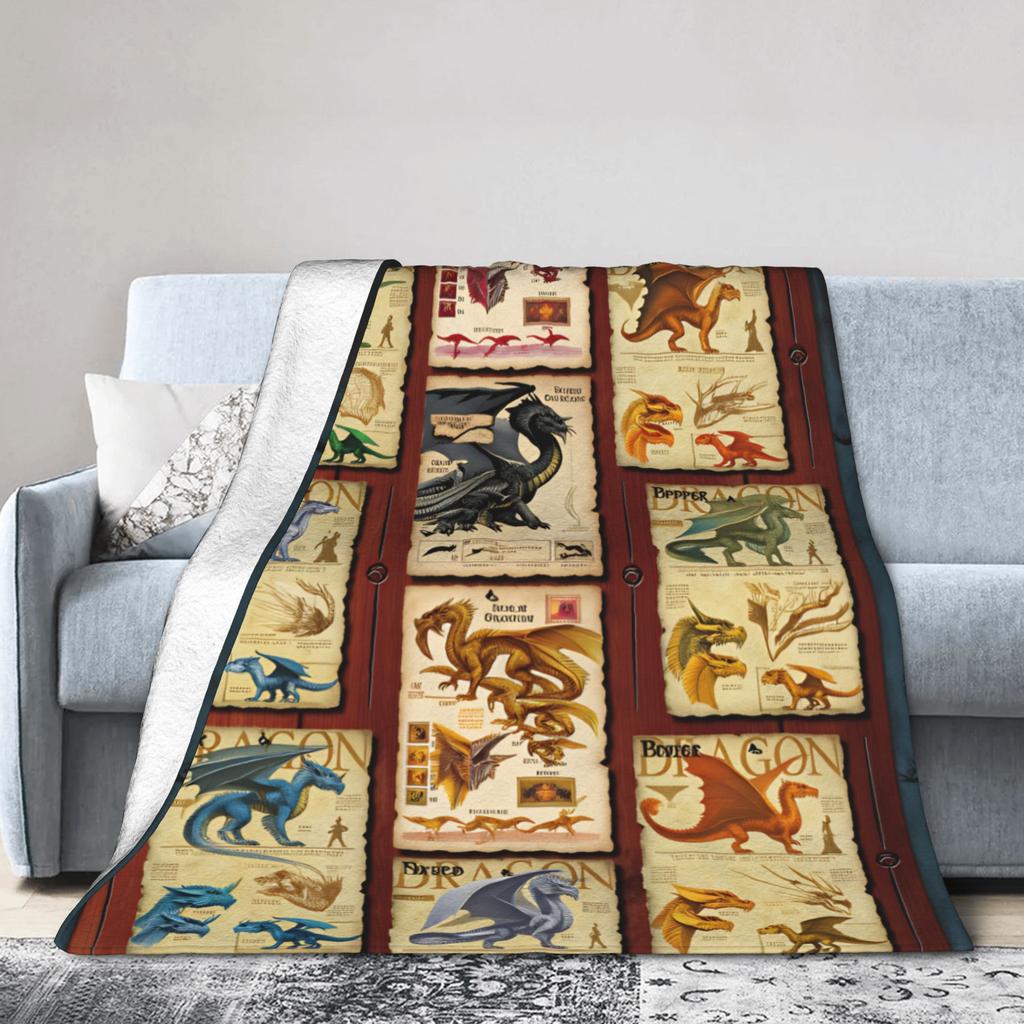 DND D&D Dragon Retro Super Warm Blanket  Child Plush Bedding Throws Novelty Couch Bed Flannel Bedspread Sofa Bed Cover