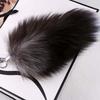1Pc Bag Pendant Soft Keychain Large Key Ring Chain Fashion Fur Fox Tail Keyring 25CM