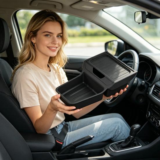 under Screen Storage Organizer for Tesla Model Y, Center Console Storage Box, Armrest Organizer Tray, Rear Trunk Storage Bucket for 2025 2026