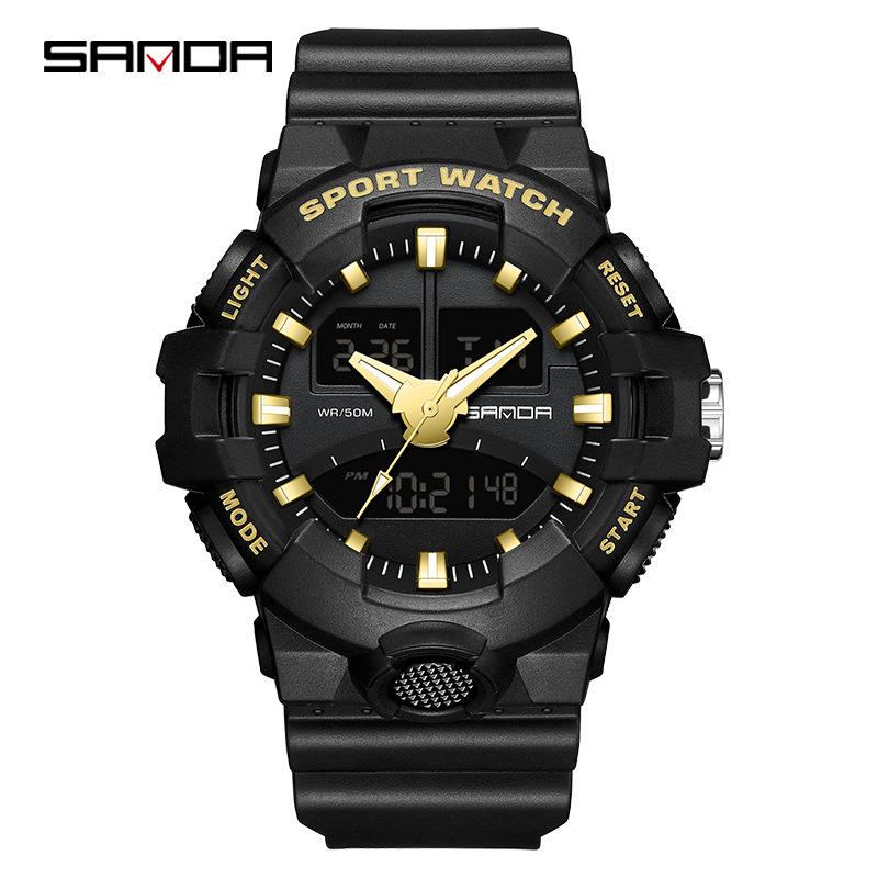 Sanda Luminous Unisex Multifunctional Casual Electronic Watch