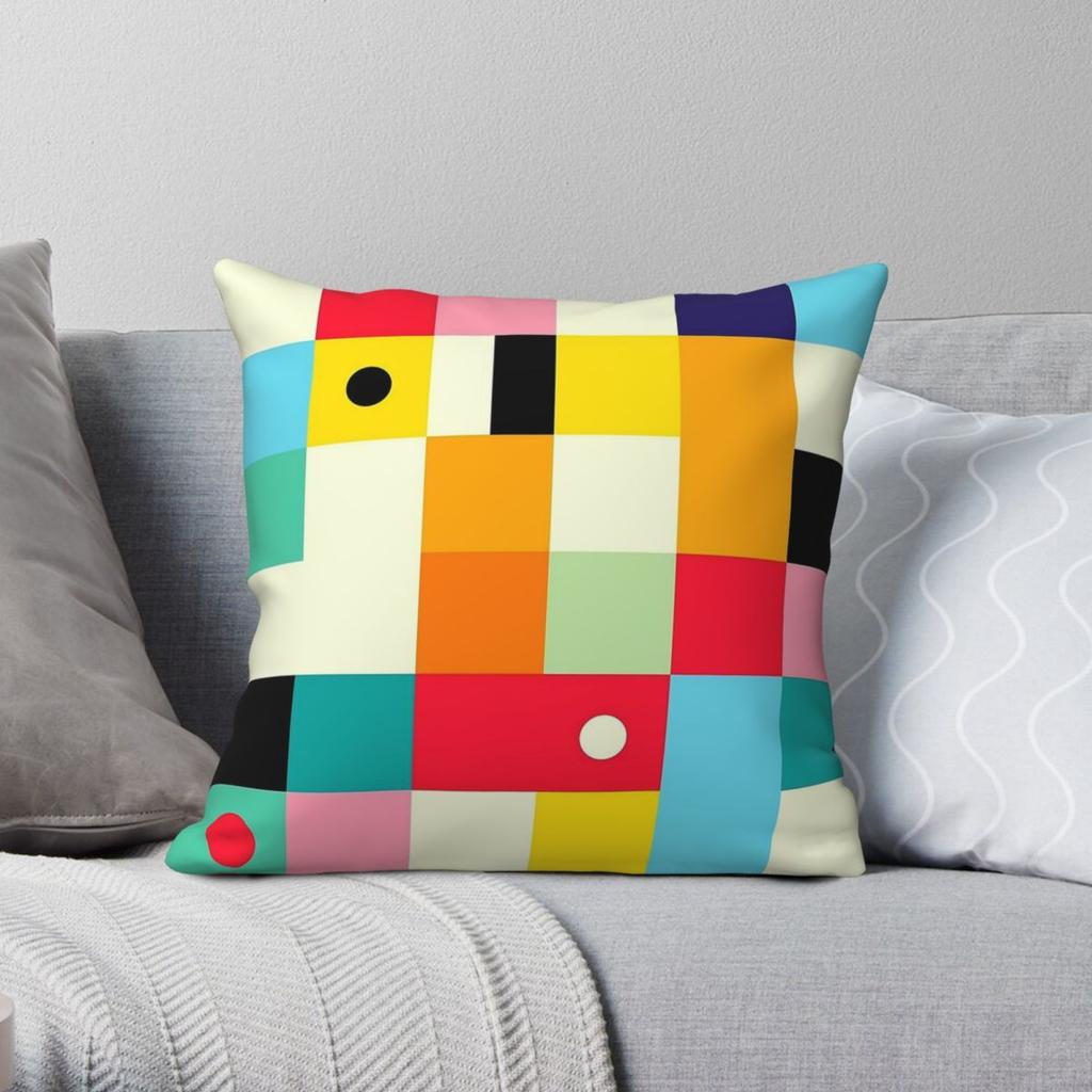 Geometric Bauhaus Retro Arcade Square Pillowcase Polyester Linen Velvet Pattern Zip Decor Pillow Case Sofa Seater Cushion Cover