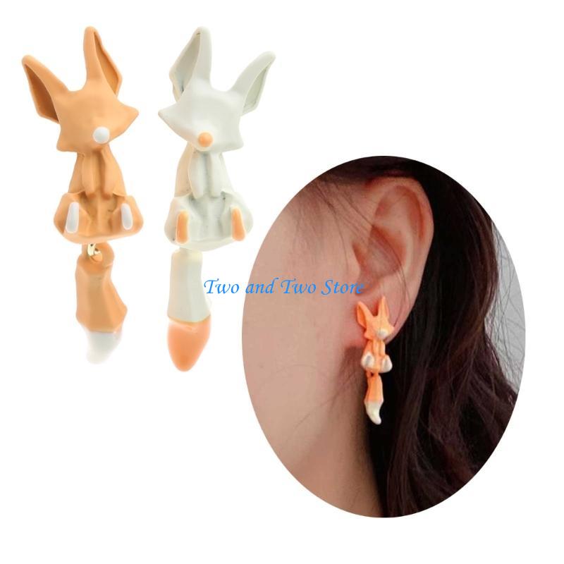 HX6F 1 Pair Earrings Asymmetric Resin Ear Studs Party Jewelry Gift CN