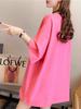 Women's European-Style Oversized 3D Letter T-Shirt with Round Neck & Half Sleeves for Summer 2026