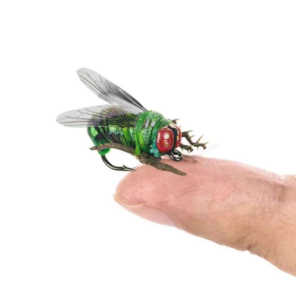 Hook Included Artificial Fly Fishing Lure Floating Feature Lifelike Flies Bait Bass Fishing