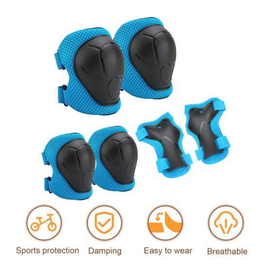 6Pcs/Set Kids Skating Protective Gear Kit with Knee Elbow Pad Wrist Guard Protector Roller Skate Skateboard Scooter Bike Cycling Safety Equipment