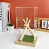 Baseball Display Case Transparent Acrylic Box with Wood Stand Dust-proof Display Box for Collectibles Autographed Baseballs