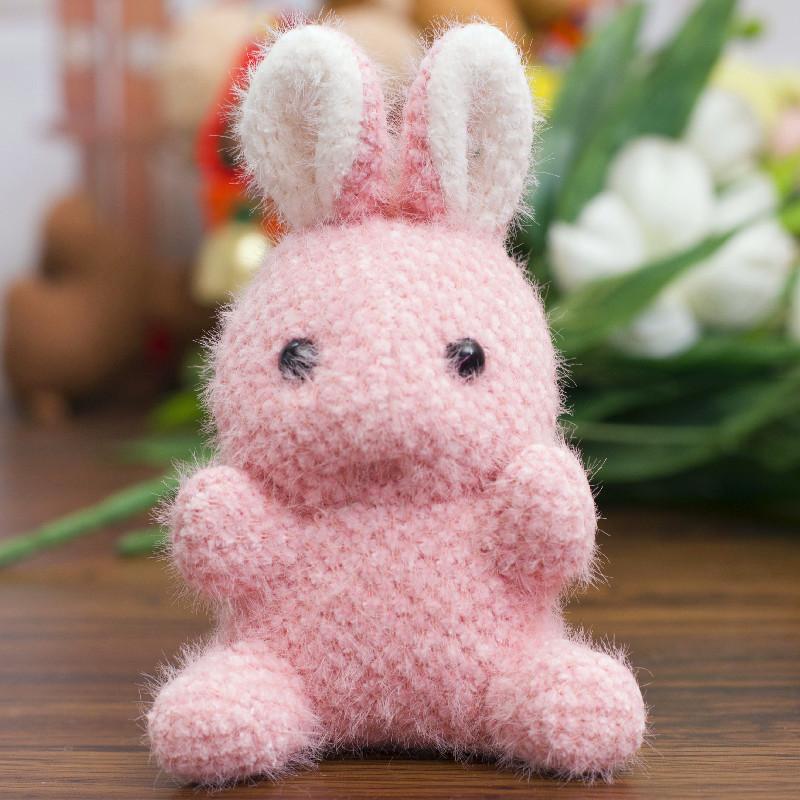 Plush Toy Pendant Three-color Rabbit Keychain Bag Doll Hanging Decoration Mini Grab Machine Doll Clothing Accessories