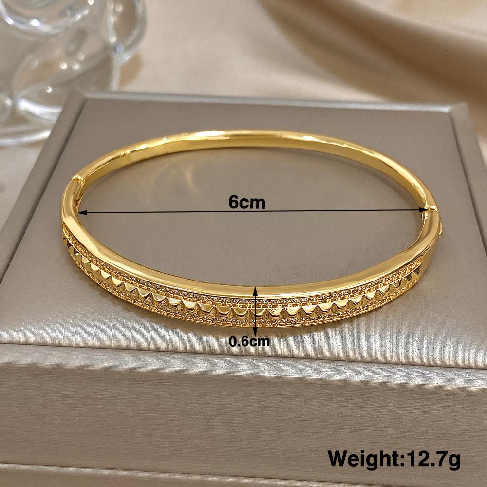Vintage Zircon Geometric Square Cuff Bracelets for Women Fashion Gold Plated Copper Stacking Bangle Bracelet Jewelry Gifts
