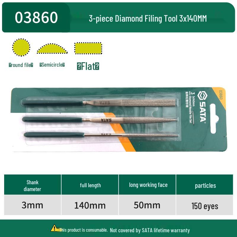 SATA Diamond Steel File Set - Assorted Shaping Files (03810, 03830, 03850) Promotion