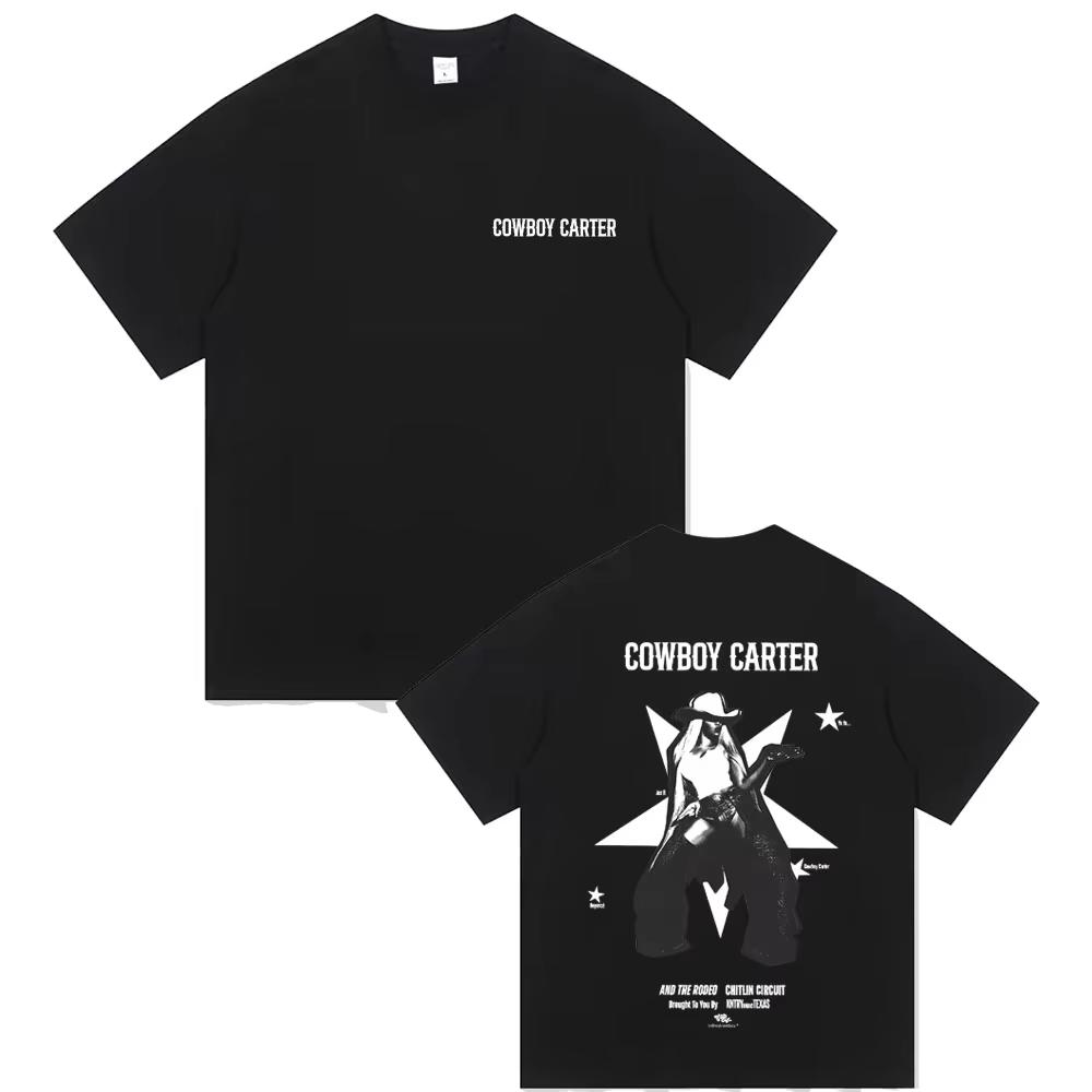 

Beyonce Cowboy Carter Graphic T-shirt Unisex Casual Aesthetic Short Sleeve Tshirt Men Women Fashion Vintage Black T Shirts To... S
