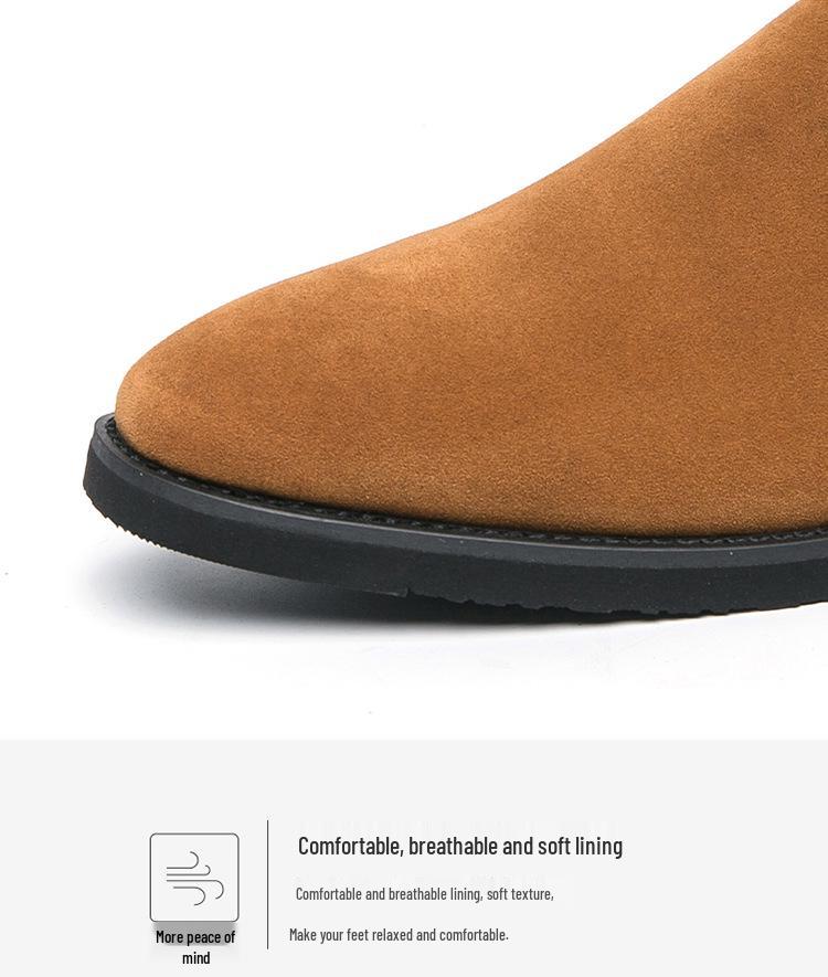 Herren Britischer Stil Nubukleder Spitzschuh Slipper Loafer - Übergröße Freizeitkleiderschuhe