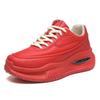 Fashion Spring Autumn Leather Platform Sneakers Red Casual Shoes Air Cushion Men Sneakers Thick Sole Sports Shoes Red Chunky Sneakers