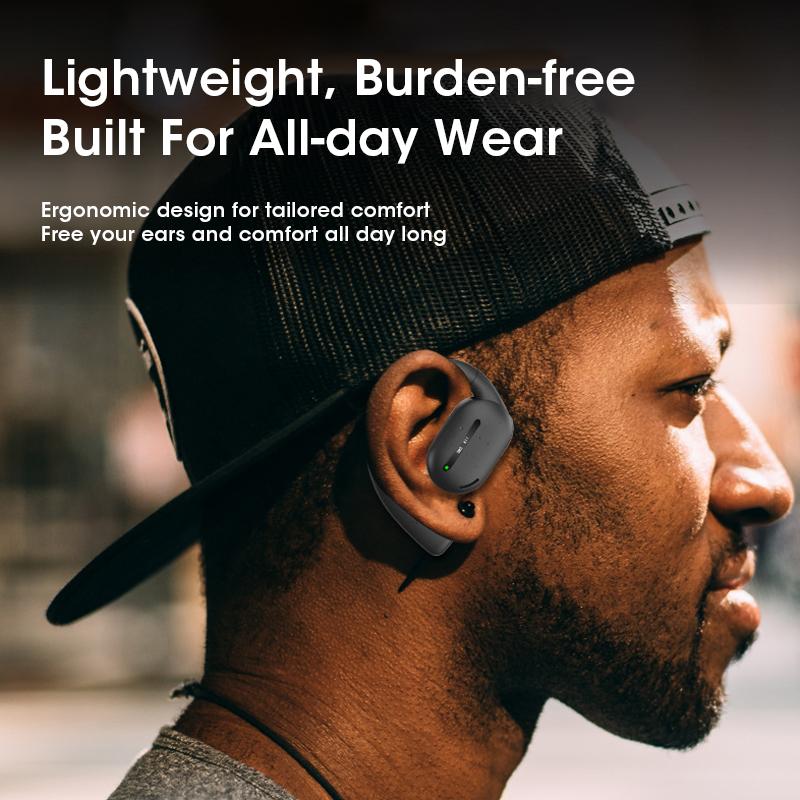 Nocclili Wireless TWS Earphones with Earhooks Design for Sports Bluetooth 5.3 LED Earbuds Headphones with Mic